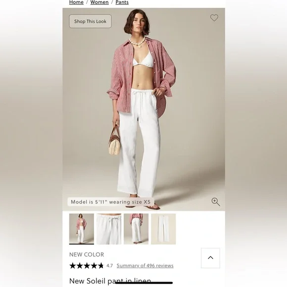 New JCrew Soleil linen pants. - Picture 2 of 10